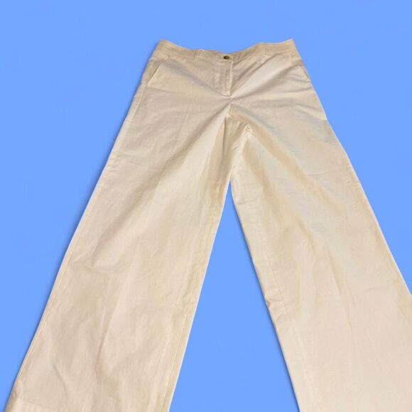 J. Crew Pants - J. Crew Cotton Wide-Leg Trousers with Adjustable Back Tab - Off-White, size 12
